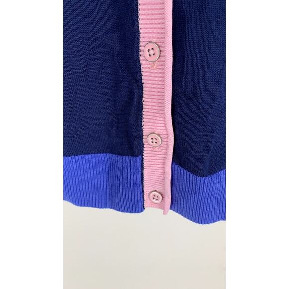 Talbots Womens Blue Pink Long Sleeve Button Up Cardigan Sweater Size PXL NWT - Picture 7 of 13